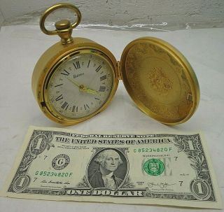 Vintage Bulova Pocket Watch Style Wind Up Alarm Clock 2ra 027