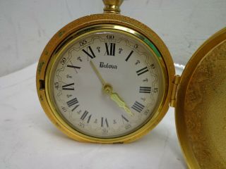 Vintage Bulova Pocket Watch Style Wind Up Alarm Clock 2RA 027 3