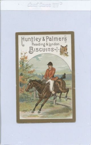 1878 Huntley & Palmers Equestrian Horse Rider Jumper Victorian Sports Card