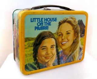 Little House On The Prairie Metal Lunch Box W/ Thermos Rare Vintage Vg,