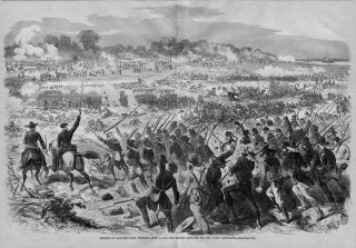 Civil War Soldiers Battle Of Malvern Hill Virginia Artillery Bayonets Horses