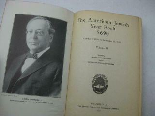 1929 - 1930 The American Jewish Year Book rare antique book in English 2