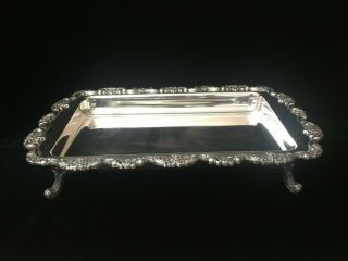 Vintage Epca Poole Silver 408 Silverplate Footed Serving Tray,  18 " X 12 1/2 "