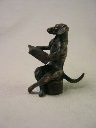Vienna Bronze Miniature Dachshund Dog Figurine