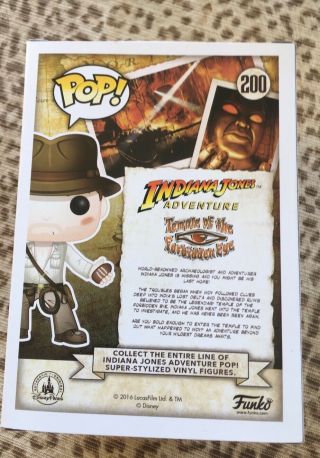 Funko Pop Disney Parks Exclusive Indiana Jones Disneyland WDW 3