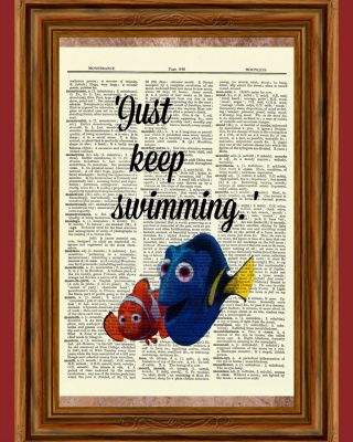 Finding Nemo Dictionary Art Print Poster Picture Disney Pixar Dory Children Fish
