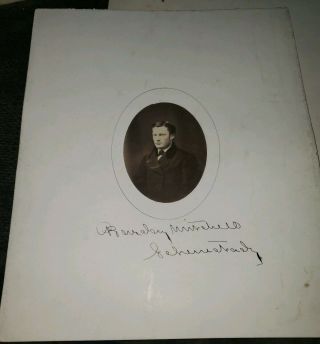 Antique Signed Civil War Soldier Capt 18th Ny Vols Andrew B.  Mitchell Photo