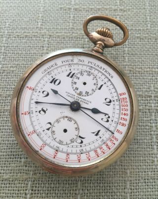 Vintage Girard Perregaux Pocket Watch Chronograph - Not Work For Repair Or Parts