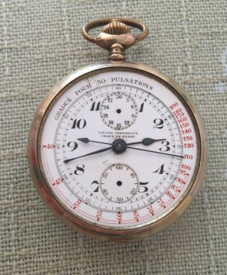 vintage Girard Perregaux pocket watch Chronograph - Not Work for repair or parts 2