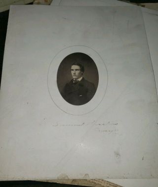 Antique Signed Civil War Soldier Captain 64th Ny Vols Samuel Barstow Photo