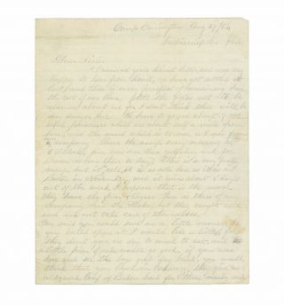 2 Civil War Letters By 60th Mass.  Soldier - Guarding Prisoners In Indianapolis