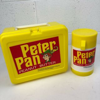 Vintage Peter Pan Peanut Butter Lunchbox W/ Thermos Rare