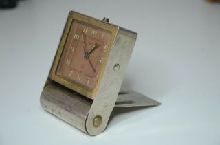 Vintage Jaeger LeCoultre 2 DAY Swiss Alarm Travel Clock 2