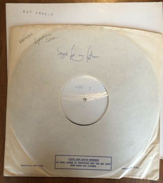Rare 12” Vinyl Test Pressing,  Graham Collier ‘songs For My Father’ 1970