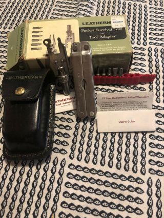 Vintage Leatherman Pocket Survival Tool Pst,  Adapter,  6 Bits Multitool