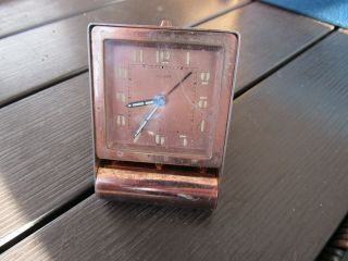 Vintage Jaeger Lecoultre 2 Day Alarm Travel Clock Swiss Made 1930s For Repair