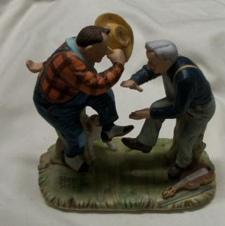 Norman Rockwell Figurine " Old Timers " Fancy Footwork