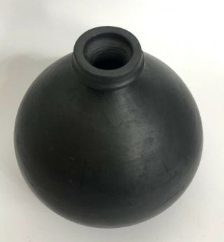 Vintage Lama Oaxaca Mexico Black Clay Pottery Mexican Weed Pot Vase Signed 2