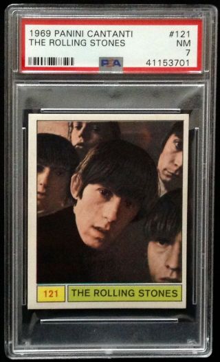 The Rolling Stones 1969 Panini Cantanti 121 Psa 7 Pop 4 Only 4 Higher Rare