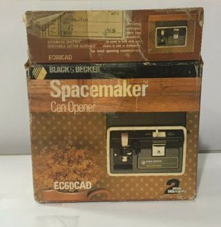 Vintage Black & Decker Spacemaker Electric Can Opener Model Ec60cad