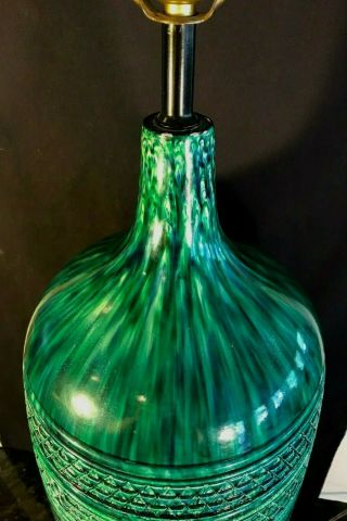 Large Vintage MCM Aldo Londi Bitossi Italian Drip Glaze Art Pottery Lamp 3