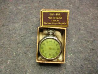 Vintage Haven Clock/tip - Top Traveler Radium/the Haven Clock Co.  /in Box