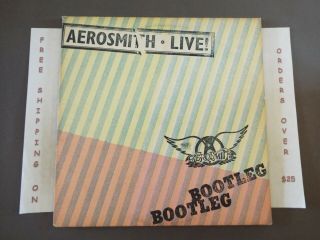 Aerosmith Live Bootleg Dbl Lp W/ Picture Sleeves & Poster Pc2 35564