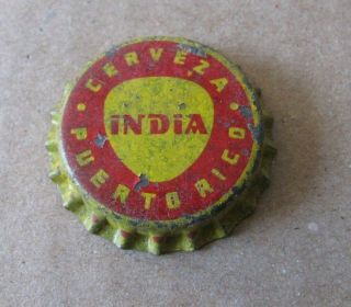 Cerveceria India Inc.  Cork Beer Cap Puerto Rico Vintage Crown Collectible