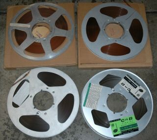 Qty Of 4x 10.  5 " 1/4 " Metal Reel To Reel Audio Tapes Scotch Soundcraft Vintage