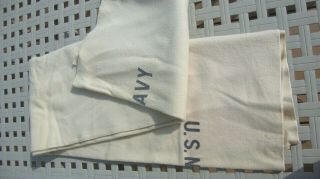 Vintage Wwii U.  S.  Navy Wool Blanket Approx 60 " X 84 " Distressed