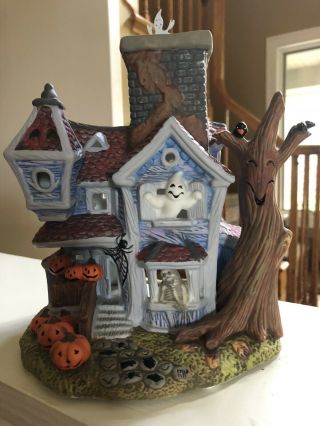 Retired Partylite Haunted House Halloween Tealight Candle Holder