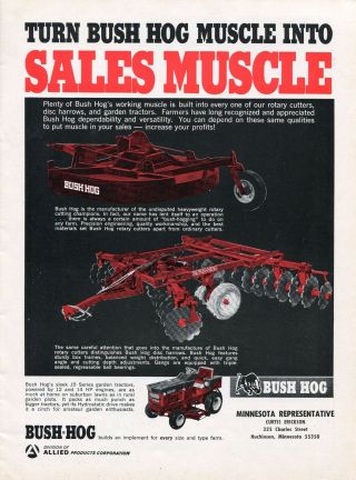 1970 Dealer Print Ad Of Allied Bush Hog Jb Series Garden Tractor & Rotary Cutter