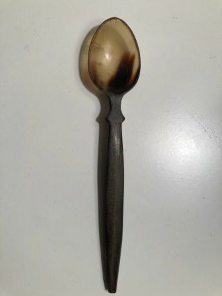 Hand - Carved Civil War Era Horn Spoon & Whistle Combination - Camp Item