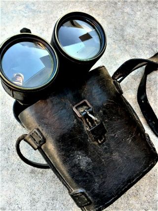 Civil War " U.  S.  Signal " Corps Field Glasses/binoculars With Leather Case - Rare