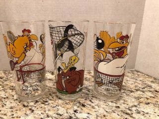 Warner Bros Looney Tunes Pepsi Glasses Set Of 3 From 1976 Collector Series