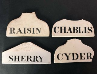 Group Of Four Very Rare English Creamware Wine - Bin Labels,  Circa 1800 A/f