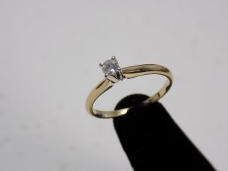 Vintage 14kt Gold & 1/5 Carat Diamond Engagement Ring Sz.  6 - 1/2