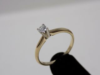 Vintage 14kt Gold & 1/5 Carat Diamond Engagement Ring Sz.  6 - 1/2 2