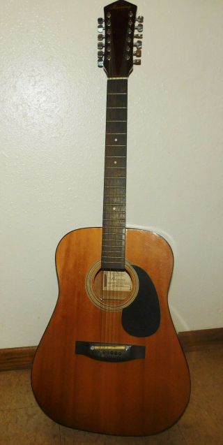 Vintage Harmony Acoustic Guitar Model H6820,  12 String