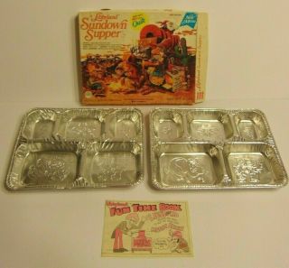 Vtg 1970s Libbyland Tv Dinner Box,  2 Tin Trays Comic Book Libby Mcneill Libby 