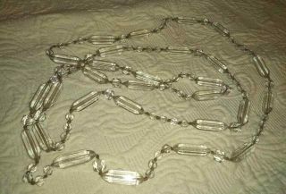 Antique Vintage Art Deco Glass Beaded Necklace Flapper 60 " Long Beads