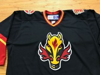 MENS XL - Vtg NHL Calgary Flames Horse Head Logo CCM Glued On Jersey Canada 2