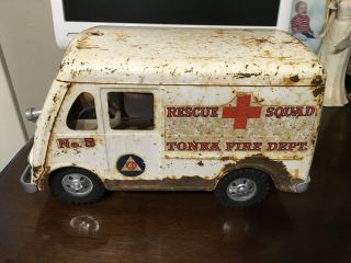Vintage Tonka Rescue Squad Metro Van,  Cd Civil Defense,  Pressed Steel Toy,  1957