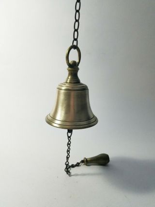 Brass Bronze Metal Bell W Chain And Clapper
