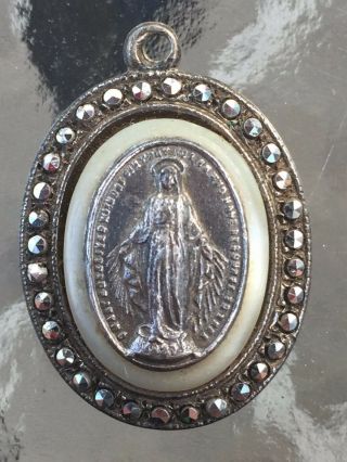 Vintage Virgin Mary Sterling Silver Religious 1 " Charm