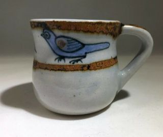 Ken Edwards El Palomar Mug,  Blue Birds & Flowers Mexico Pottery