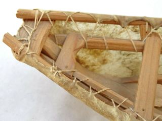 Vtg.  Native American Indian Eskimo Inuit Alaska Model Canoe Skin Kayak 3