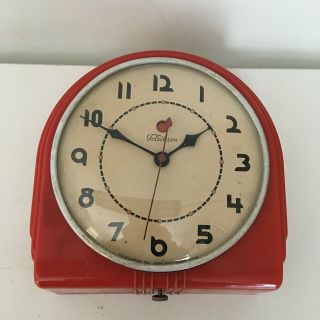 Vintage Electric Telechron Wall Clock Model 2h07 Art Deco Retro