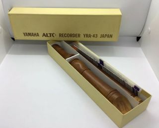 Vintage Yamaha Alto Recorder Yra - 43 Japan Maple Wood With Instructions/cream