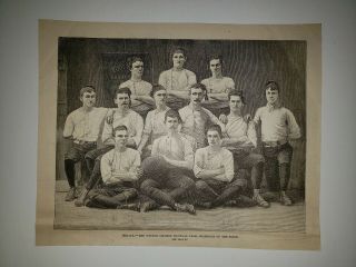 Wabash College Indiana Football Team Picture 1887 Sketch Print
